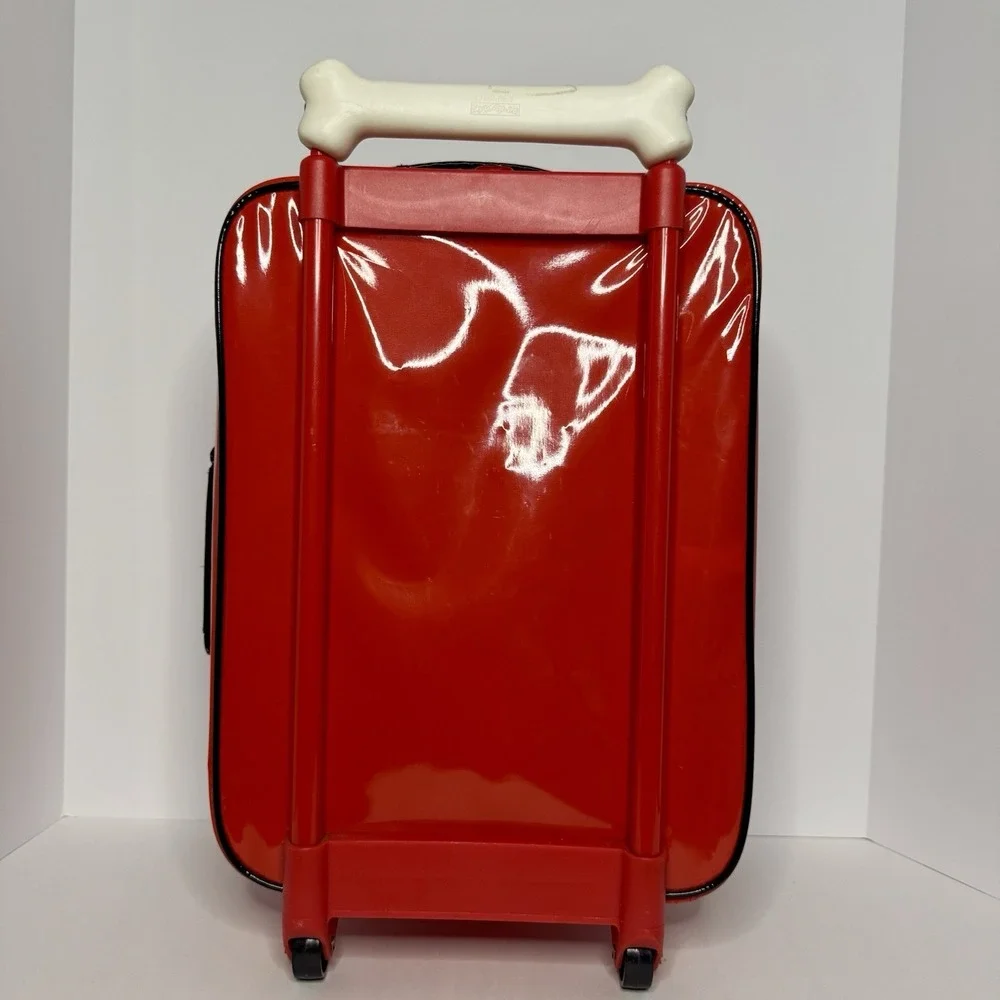 Vintage Disney 101 Dalmatians Rolling Suitcase Bone Shaped Handle 1990s Luggage